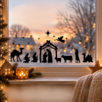 Kerststal raamsticker [Herbruikbaar]