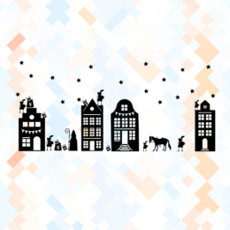 Alternative view of Huisjes raamstickers set 2 [Herbruikbaar]