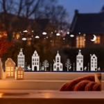 Huisjes raamstickers set 1 [Herbruikbaar]