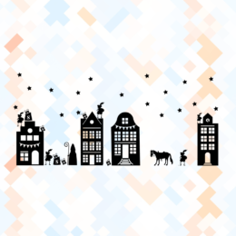 Alternative view of Huisjes raamstickers set 2 [Herbruikbaar]