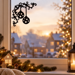 Kerst ornament raamsticker [herbruikbaar]