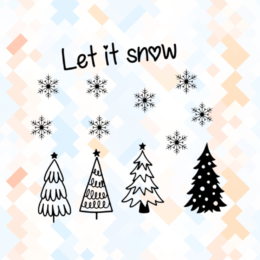 Let it snow raamsticker [herbruikbaar]