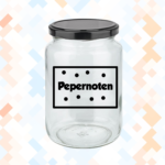 Sticker voor pepernoten pot