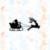 Kerstman in arreslee raamsticker [herbruikbaar]
