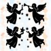 Kerst engels raamstickers