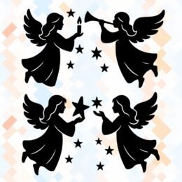 Kerst engels raamstickers