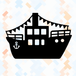 Pakjesboot van Sinterklaas raamsticker