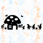 Raamsticker Kabouterhuis [herbruikbaar]