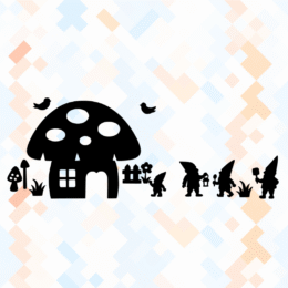 herst paddestoel met kabouters raamstickers
