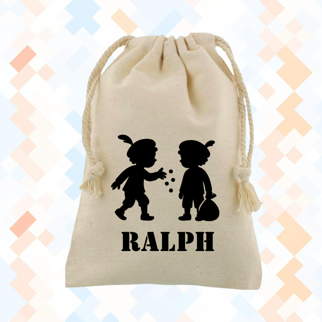 pepernoten zakje met pieten opdruk en naam