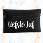 Zwarte etui met opdruk