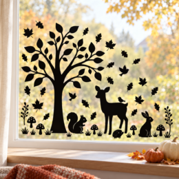 Raamstickers Herfstboom [Herbruikbaar]