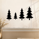 Kerstbomen raamstickers | Set van 4 | Herbruikbaar