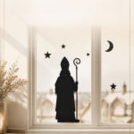 Silhoutte sinterklaas raamsticker [Herbruikbaar]